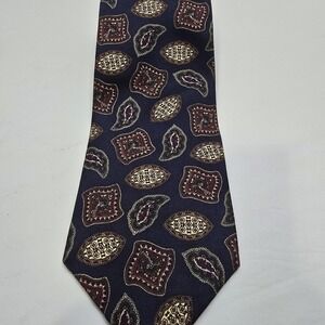 OSCAR DE LA‎ RENTA Couture Men's Silk Necktie Designer Geometric Blue USA